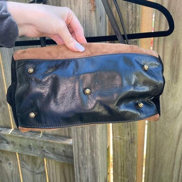 Vintage Nancy Bacich y2k Nude Color Block Genuine Leather Tote Purse - Picture 10 of 10